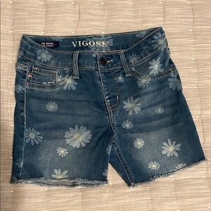 Girls 9/10 Vigoss Floral Denim Shorts